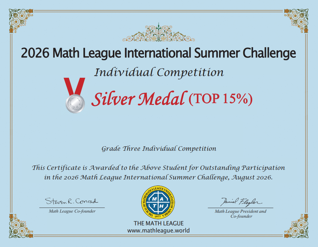 Honor Roll Certificate Top 25% 证书